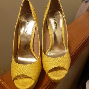 Bebe snakeskin heels